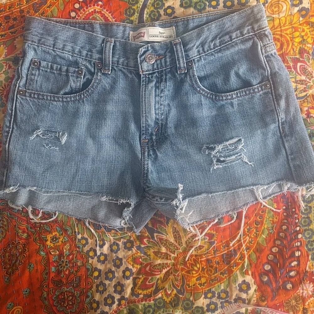 Vintage distressed Levi's cutoffs